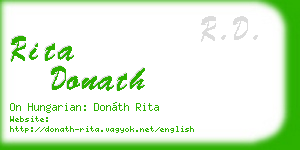 rita donath business card